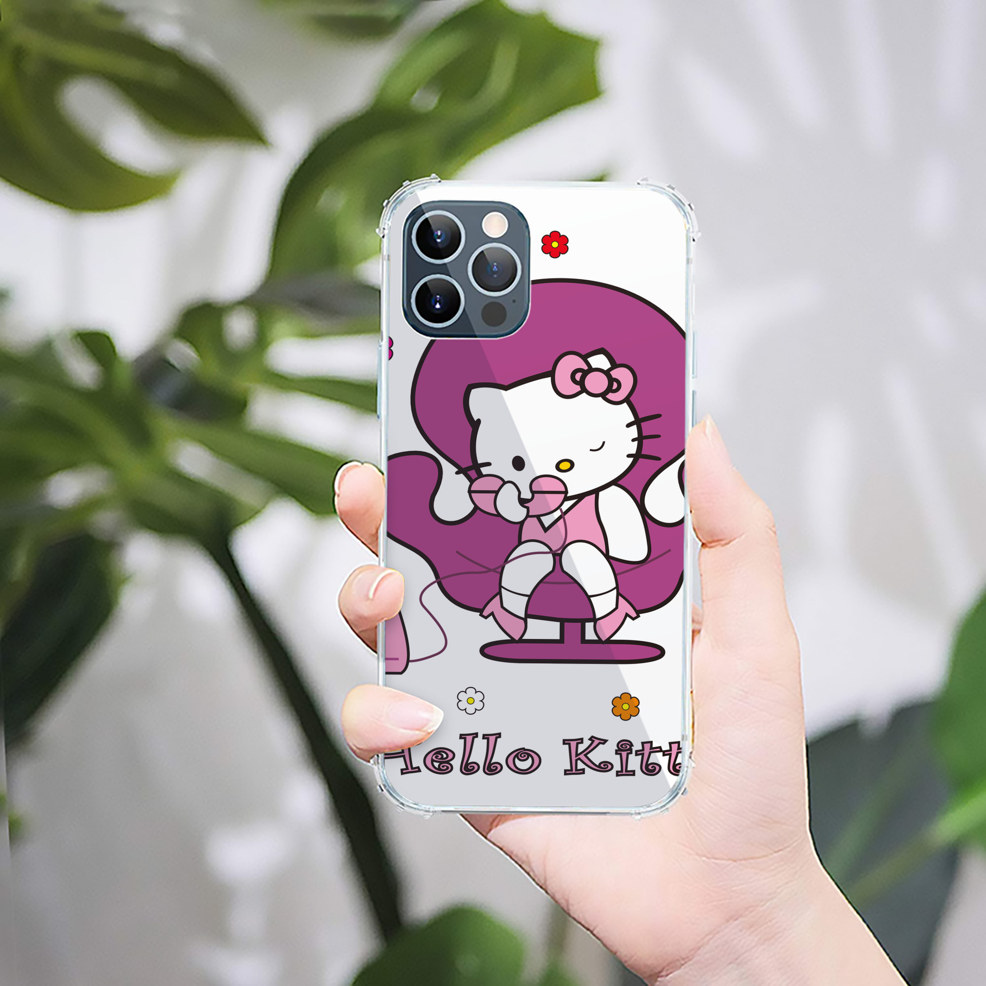 （画像用） Hello Kitty ハローキティ 【iPhone 12シリーズ対応】透明スマホケース（クリアソフトケース）